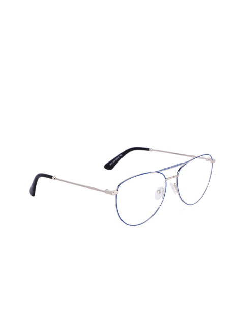 

MARC LOUIS Unisex Blue & Silver-Toned Solid Full Rim Aviator Frames ML8014 C05