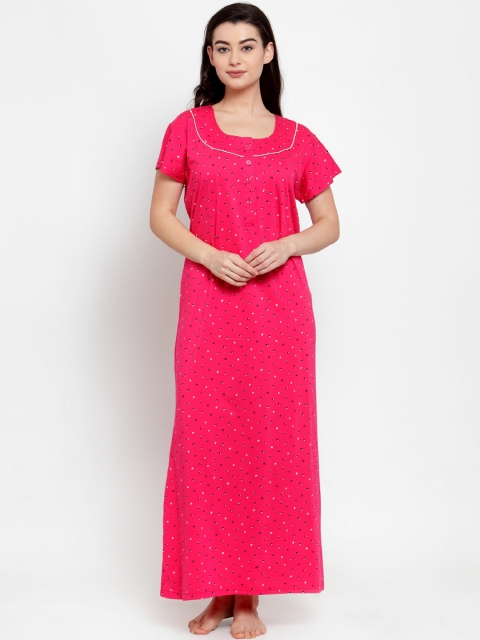

Secret Wish Fuchsia Printed Nightdress