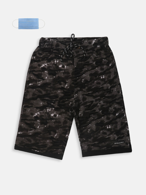 

Lil Tomatoes Boys Black Printed Regular Fit Regular Shorts