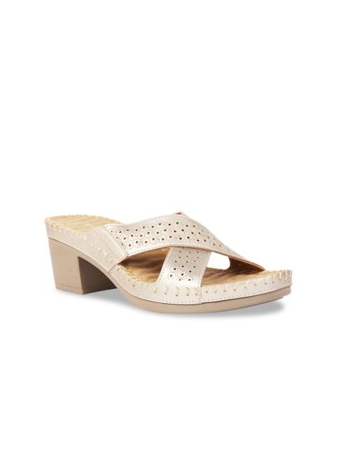 

Rocia Women Gold-Toned Textured Block Heels