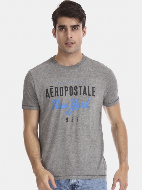 

Aeropostale Men Grey Printed Round Neck T-shirt