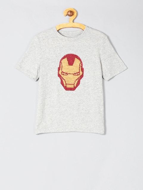 

GAP Boys Grey Marvel Sequinned Round Neck T-shirt