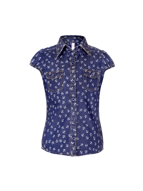 

naughty ninos Girls Navy Blue Printed Top