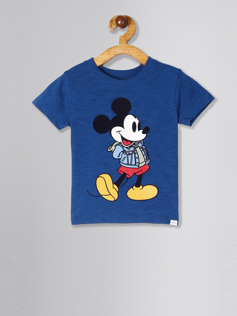 

GAP Boys Blue Mickey Mouse Graphic Slub T-Shirt
