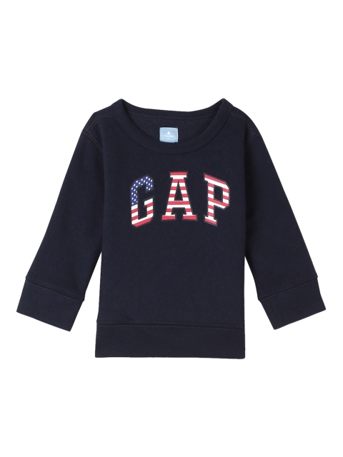 GAP Boys Navy Blue & White Printed Sweatshirt