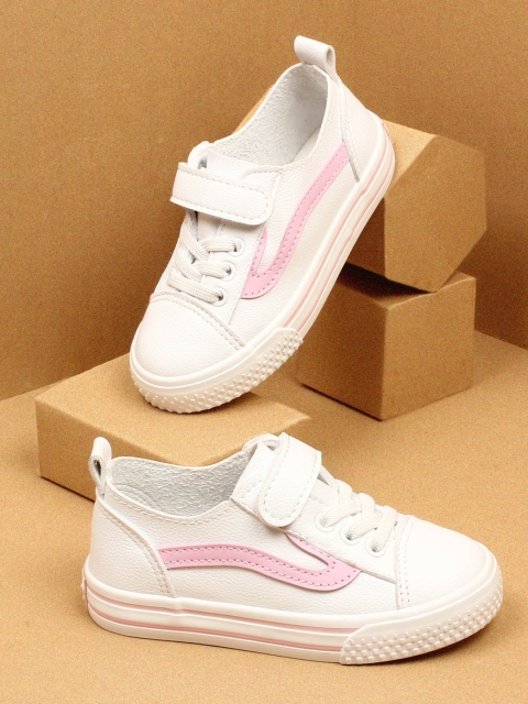 

Walktrendy Unisex Kids White Slip-On Sneakers