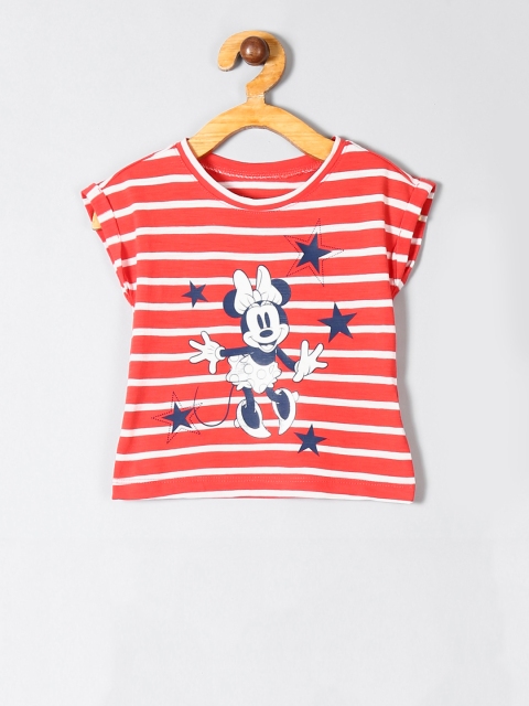 

GAP Girls Red & White Minnie Mouse Printed Round Neck T-shirt