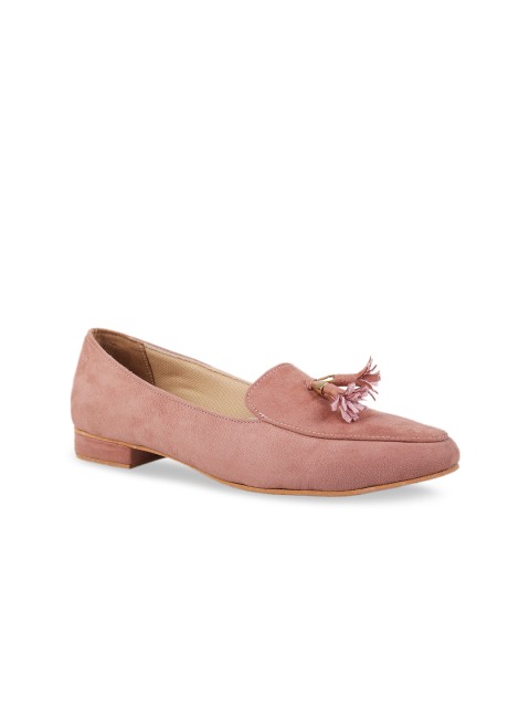 

Rocia Women Peach-Coloured Solid Tasseled Loafers