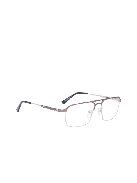 

MARC LOUIS Men Grey & Silver-Toned Solid Full Rim Rectangle Frames ML8005 C5 55 FR