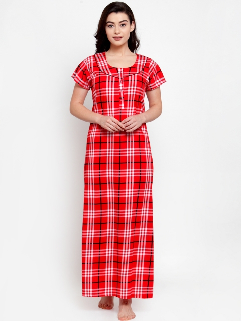 

Secret Wish Red & White Checked Nightdress NT-E233-895