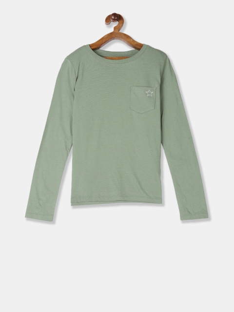 

GAP Girls Green Printed Round Neck T-shirt