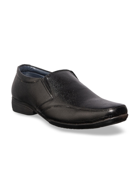 

Khadims Men Black Solid Formal Slip-Ons