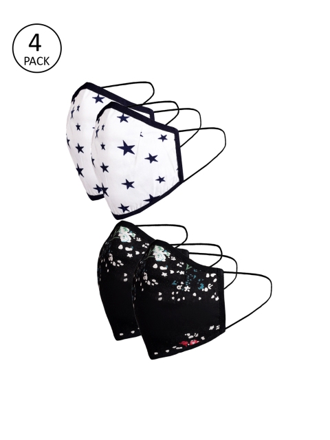 

Naughty Ninos Kids Pack of 4 White Star Print Reusable 3-Ply Outdoor Masks