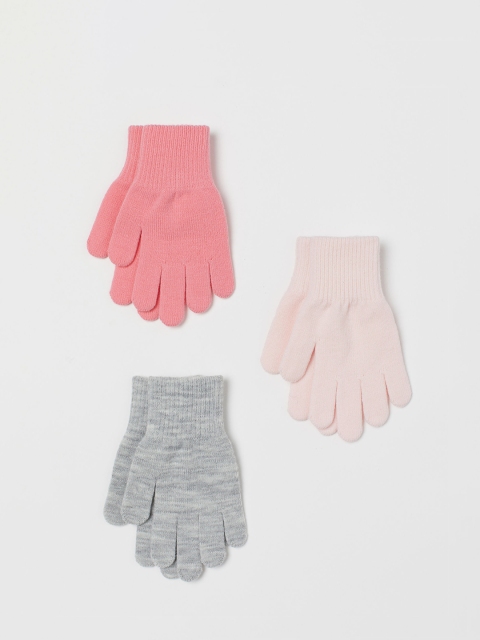 

H&M Girls pack of 3 Gloves, Grey
