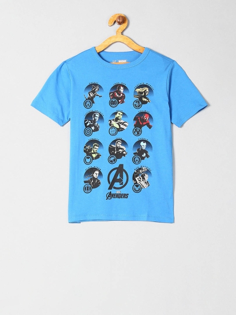 GAP Boys Blue Marvel Graphic Printed Round Neck T-shirt
