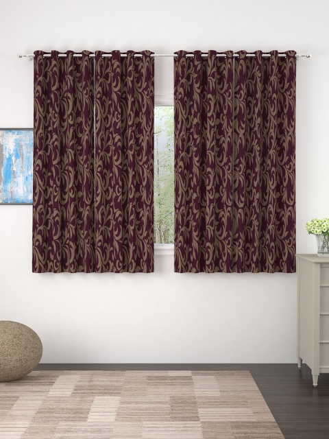 

Story@home Purple & Beige Set of 4 Window Curtains