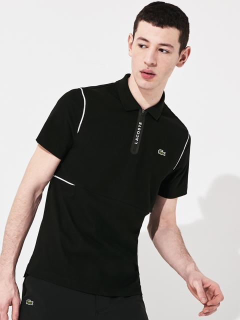 

Lacoste Men Black Solid Polo Collar T-shirt