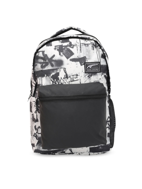 

Puma Unisex White & Black Graphic Backpack