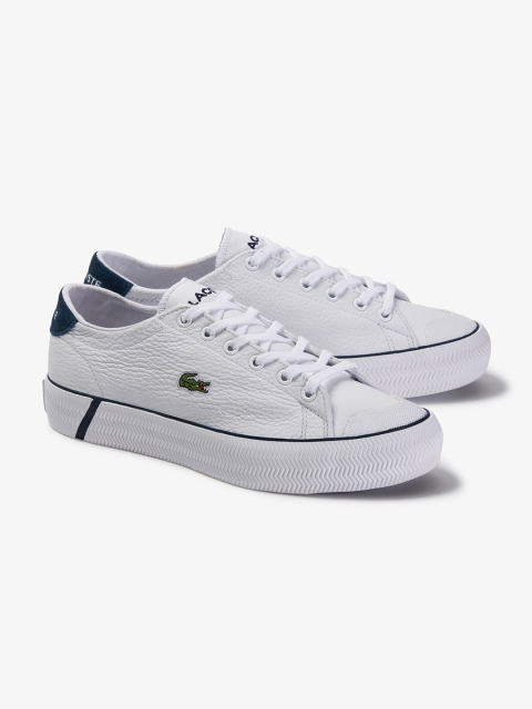 

Lacoste Men White Textured Leather Sneakers