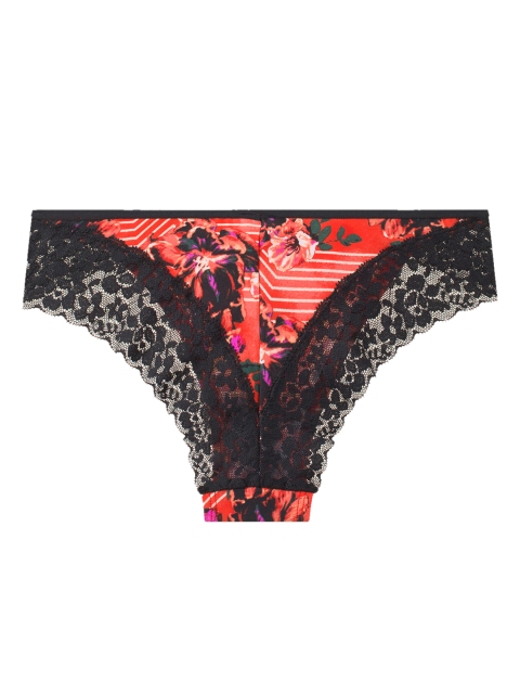 

La Senza Women Orange & Black Printed Lace Cotton Bikini Briefs 11059973-4O50