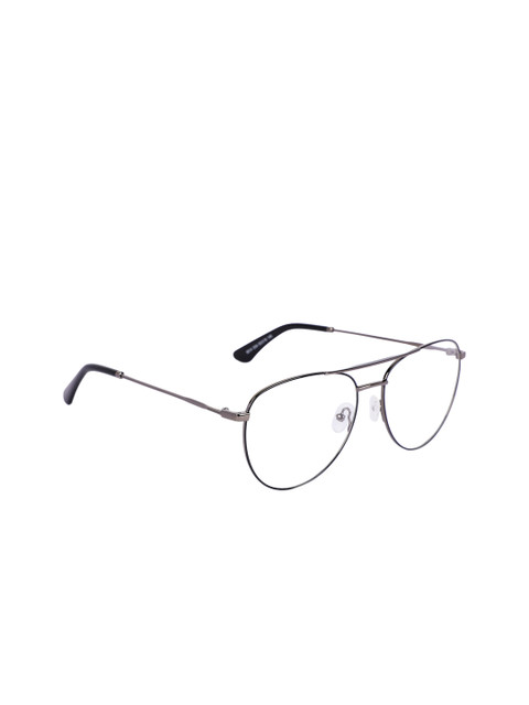 

MARC LOUIS Unisex Black & Grey Solid Full Rim Aviator Frames