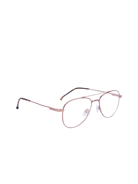 

MARC LOUIS Unisex Rose Gold-Toned & Brown Solid Full Rim Aviator Frames MLCA2000T 6LB