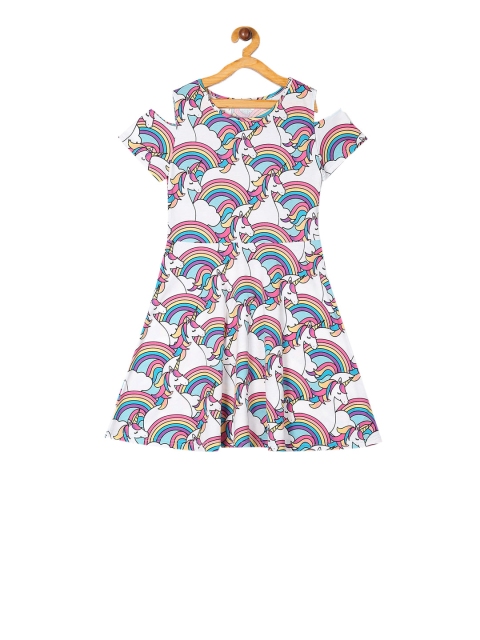

The Childrens Place Girls White Printed A-Line Dress
