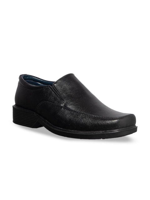 

Khadims Men Black Solid Formal Slip-Ons