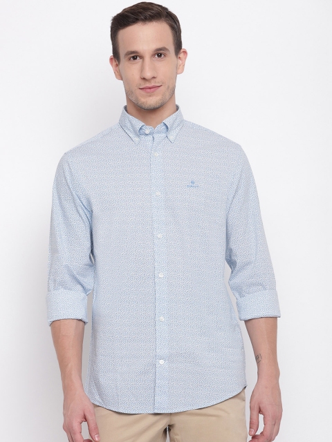 

GANT Men Blue Regular Fit Printed Casual Shirt