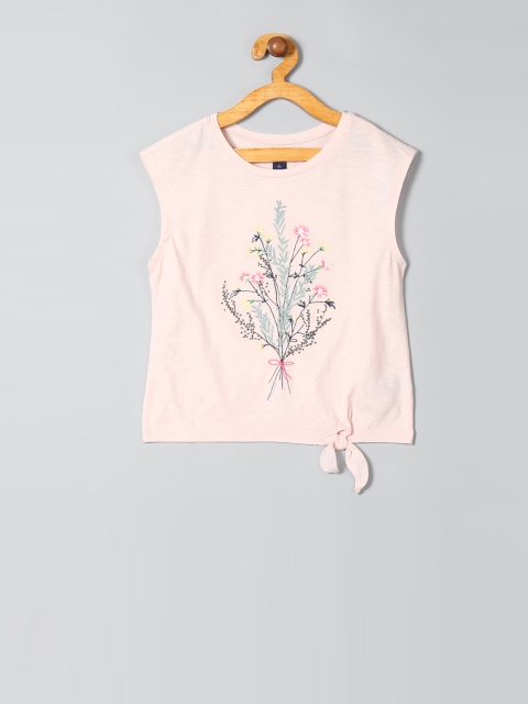 GAP Girls Pink Embroidered Top
