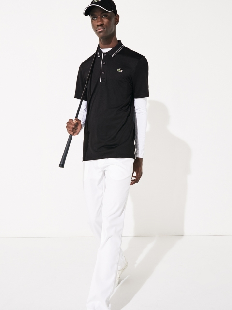 

Lacoste Men Black Printed Polo Collar T-shirt