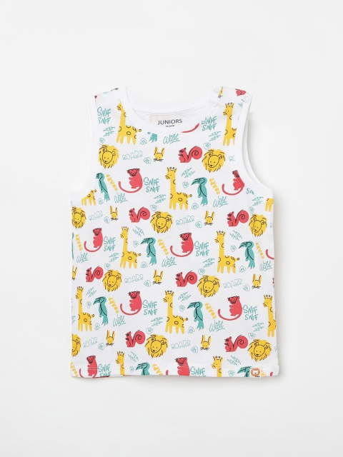 

Juniors by Lifestyle Boys White Printed Round Neck T-shirt