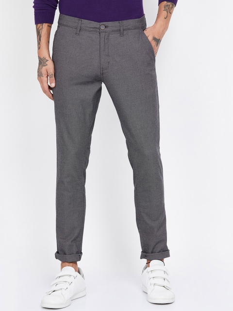 

CODE by Lifestyle Men Black Slim Fit Self Design Regular Trousers