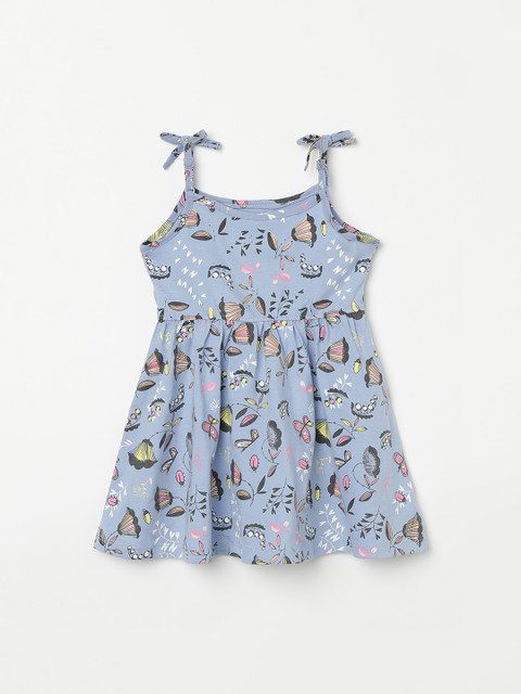 

Juniors by Lifestyle Girls Blue Printed Fit and Flare Dress