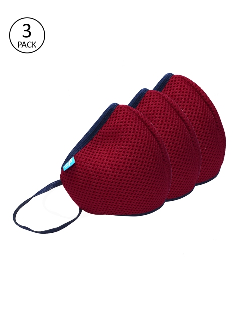 

F Gear Adults 3 Pcs Red 7-Ply F95 Safeguard ISO CE SITRA Certified Outdoor Masks-Medium