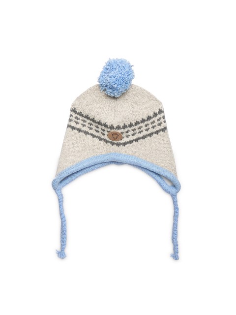 

Chicco Boys Beige & Blue Self Design Beanie