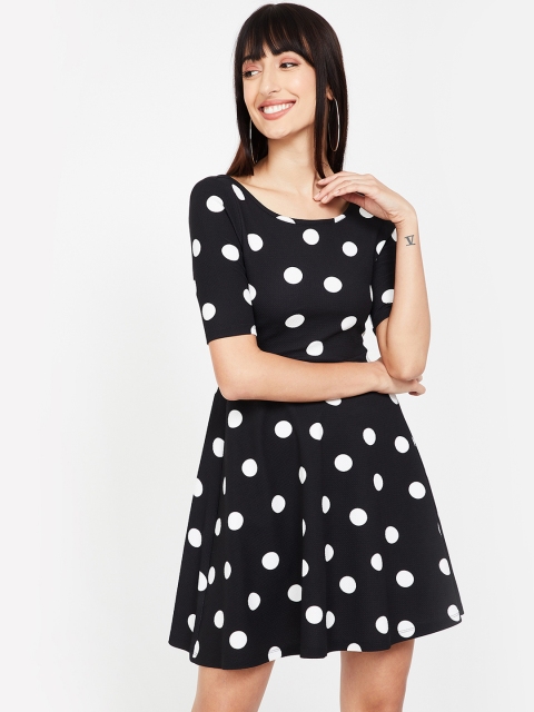 

Ginger by Lifestyle Women Black Printed Fit and Flare Dress