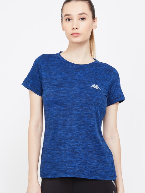 

Kappa Women Navy Blue Solid Round Neck T-shirt