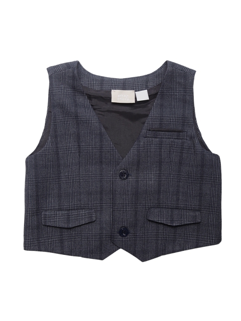 

Chicco Boys Navy Blue & Grey Checked Woven Waistcoat