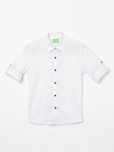 

Bossini Boys White Regular Fit Printed Casual Shirt
