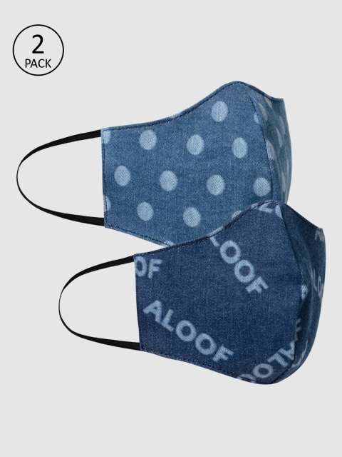 

ONLY Women 2 Pcs Printed 3-Ply Anti-Pollution Reusable Cloth Masks, Blue