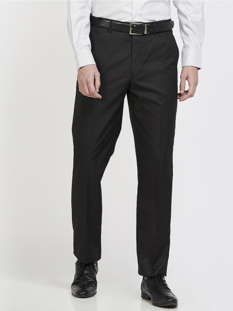 

CODE by Lifestyle Men Black Regular Fit Solid Formal Trousers