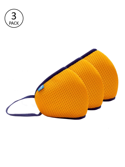 

F Gear Adults 3 Pcs Yellow 7-Ply F95 Safeguard ISO CE SITRA Certified Outdoor Masks - Medium
