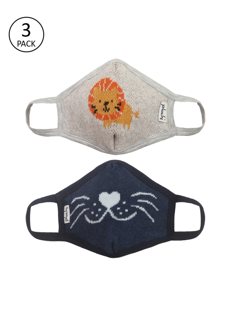 Pluchi Kids 2 Pcs Reusable 2 Ply Cotton Cloth Masks, Blue