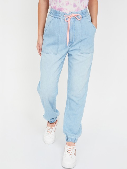 

Ginger by Lifestyle Women Blue Relaxed Fit Mid-Rise Clean Look Joggers