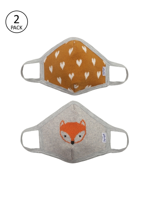 

Pluchi Kids 2 Pcs Reusable 2 Ply Outdoor Face Mask, Mustard