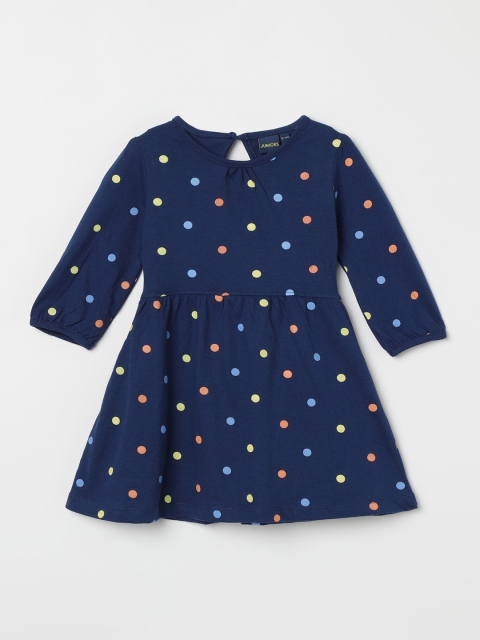 

Juniors by Lifestyle Girls Navy Blue Printed Knitted Fit and Flare Dress