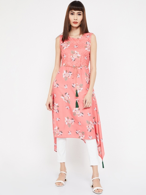 

Colour Me by Melange Women Pink & White Printed Tunic