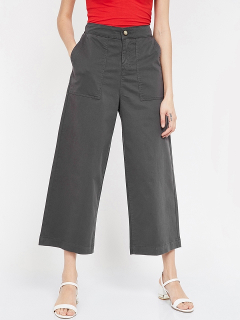 

Bossini Women Grey Regular Fit Solid Parallel Trousers