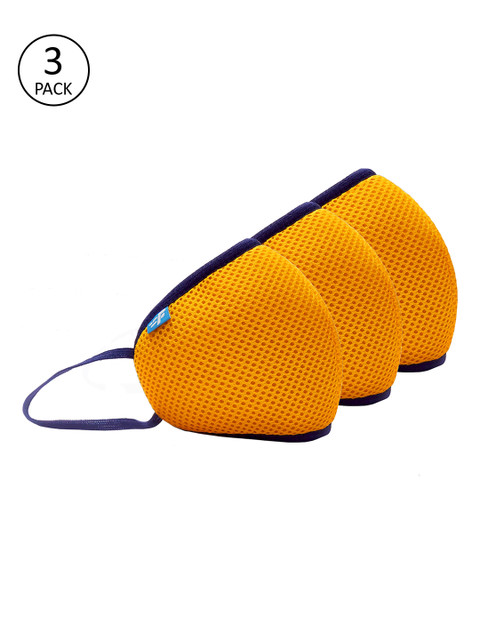 

F Gear Kids 3 Pcs Yellow Solid 7-Ply F95 Safeguard ISO CE SITRA Certified Outdoor Masks - Extra Small